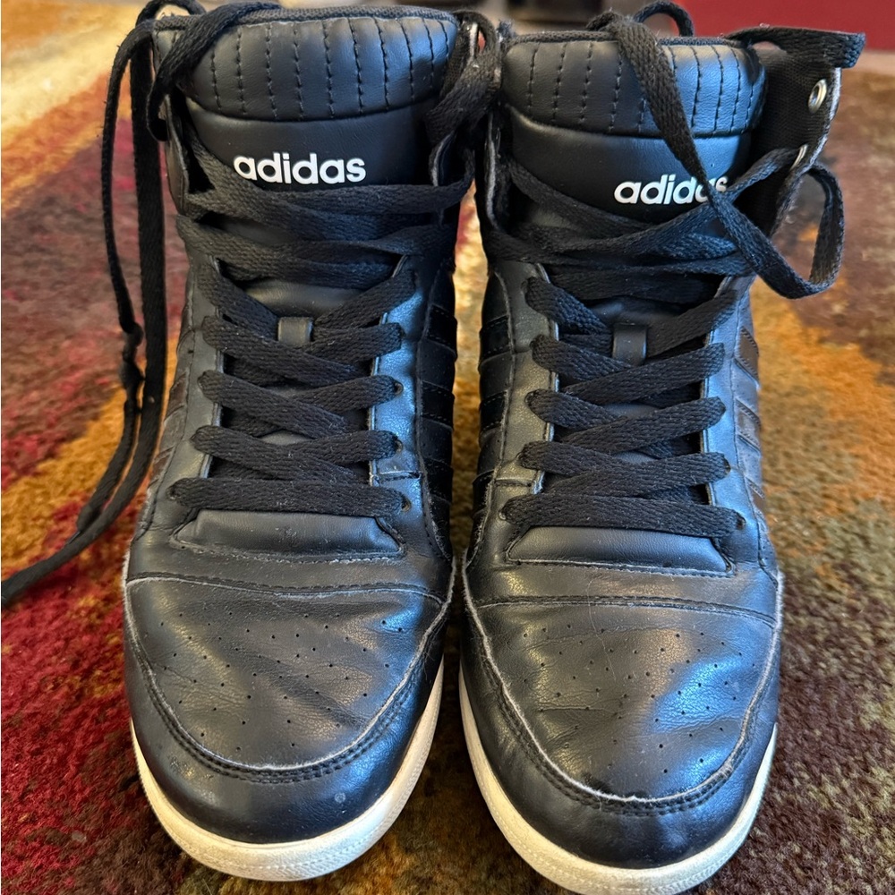 Adidas Black Leather High-Tops